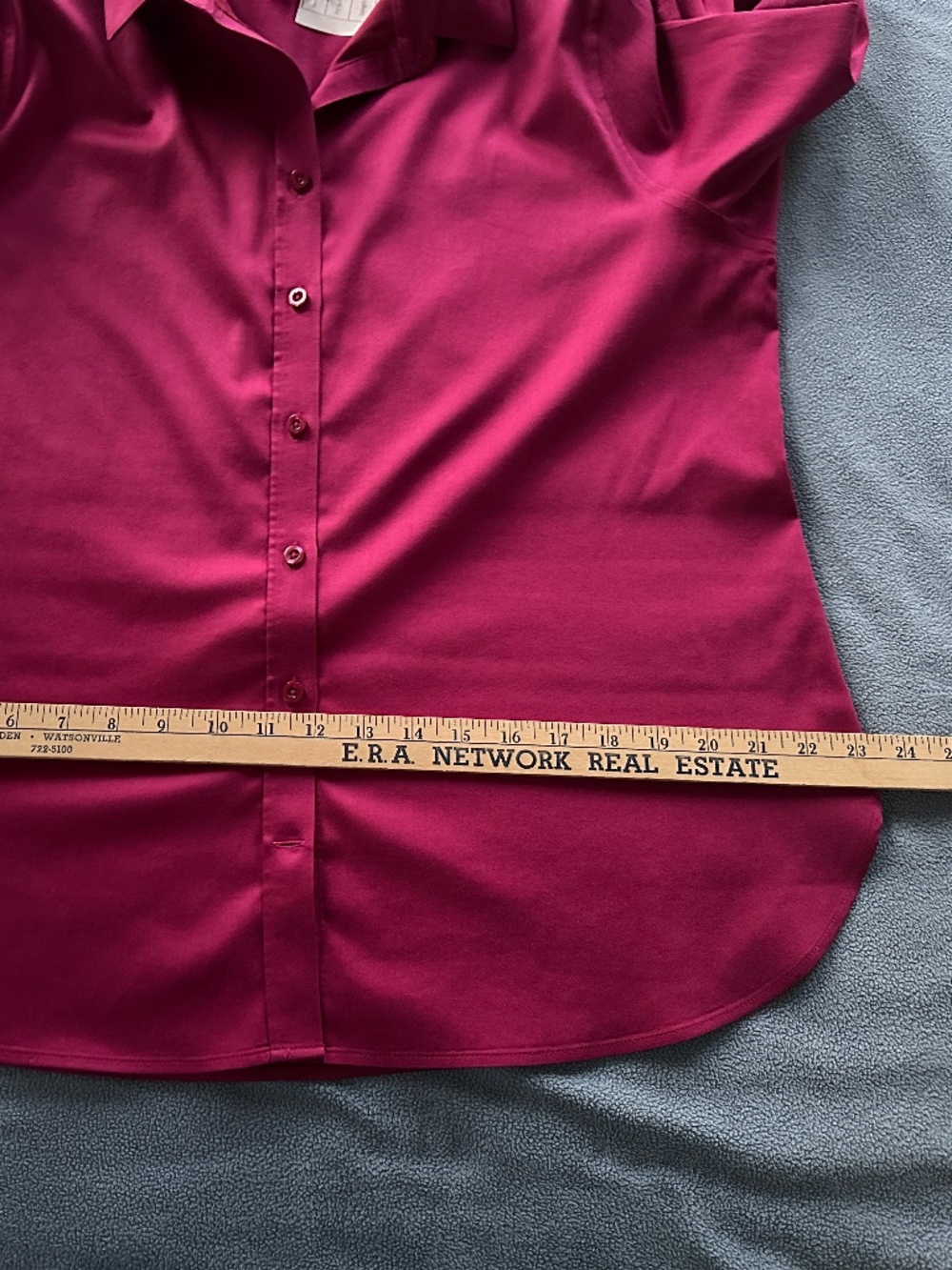 Chico's No-Iron Stretch Button-Down Fuchsia Shirt Chico’s 2 (Large / US 12) - Picture 7 of 8